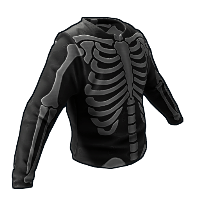 Skeleton Costume Burlap Shirt