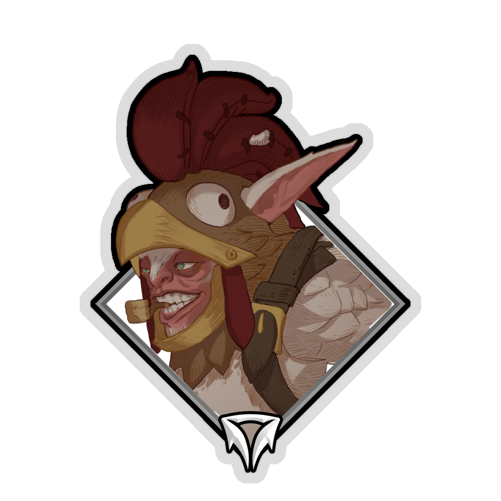 Glitter Crownfall Sticker - Chicken Meepo