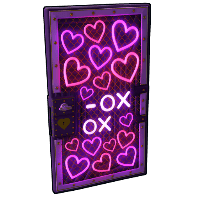 Neon Hearts Sheet Metal Door